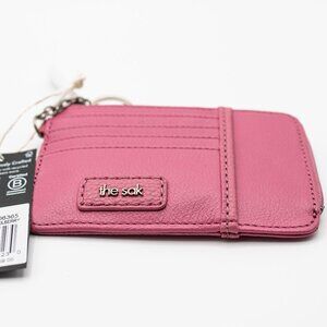 The Sak Mulberry / Dusty Pink Pebbled Leather Card Wallet